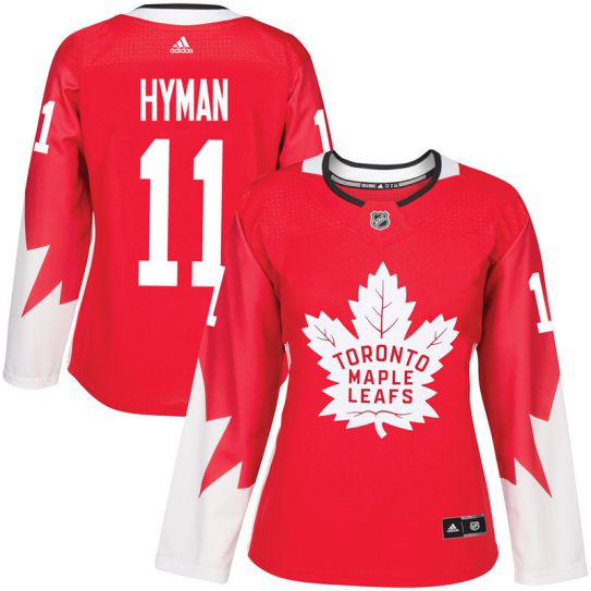 2017 NHL Toronto Maple Leafs women #11 Zach Hyman red jersey->->Women Jersey
